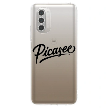 Picasee silikonska prozirna maskica za Motorola Moto G51 - Picasee - old logo - black