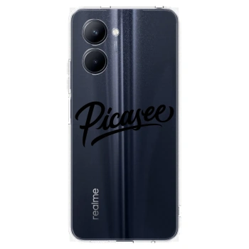 Picasee silikonska prozirna maskica za Realme C33 (2023) - Picasee - old logo - black