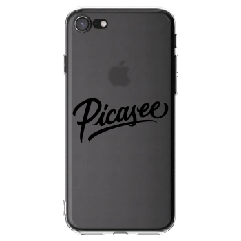Picasee silikonska prozirna maskica za Apple iPhone 7 - Picasee - old logo - black