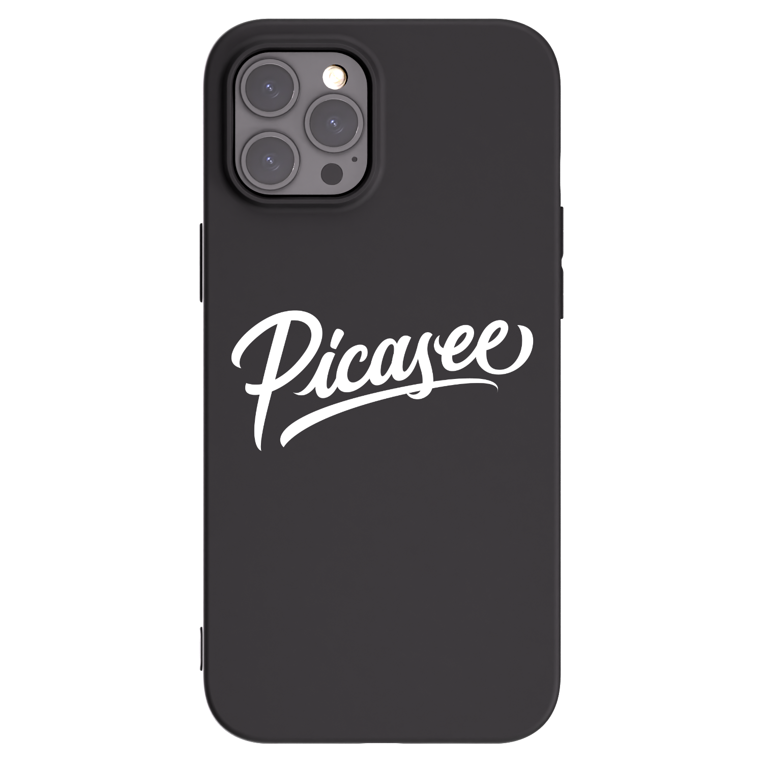 Picasee crna silikonska maskica za Apple iPhone 12 Pro Max - Picasee - old logo - white