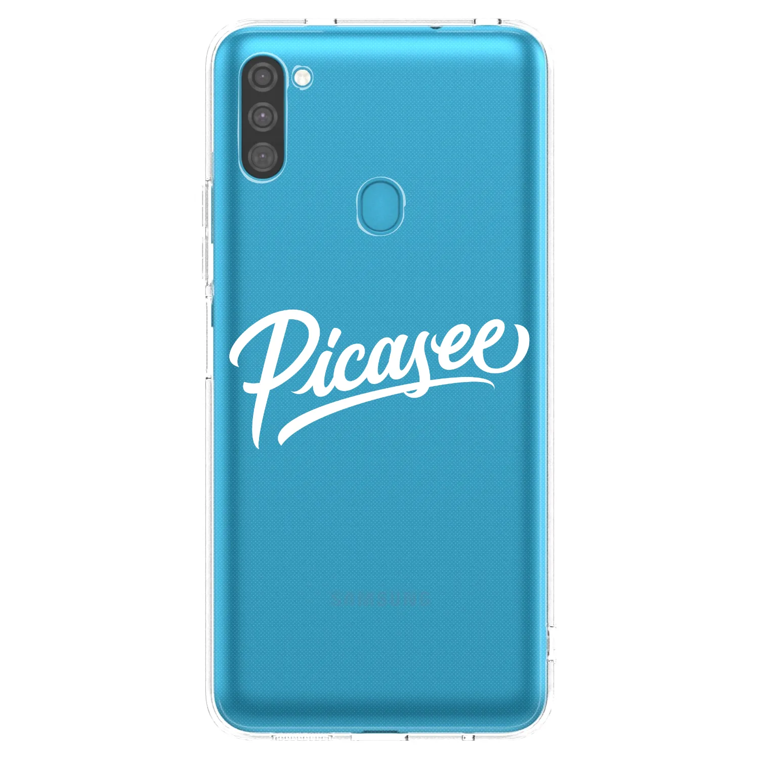 Picasee silikonska prozirna maskica za Samsung Galaxy M11 - Picasee - old logo - white