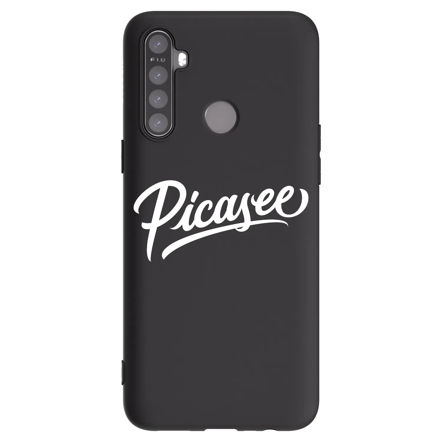 Picasee crna silikonska maskica za Realme 5 - Picasee - old logo - white