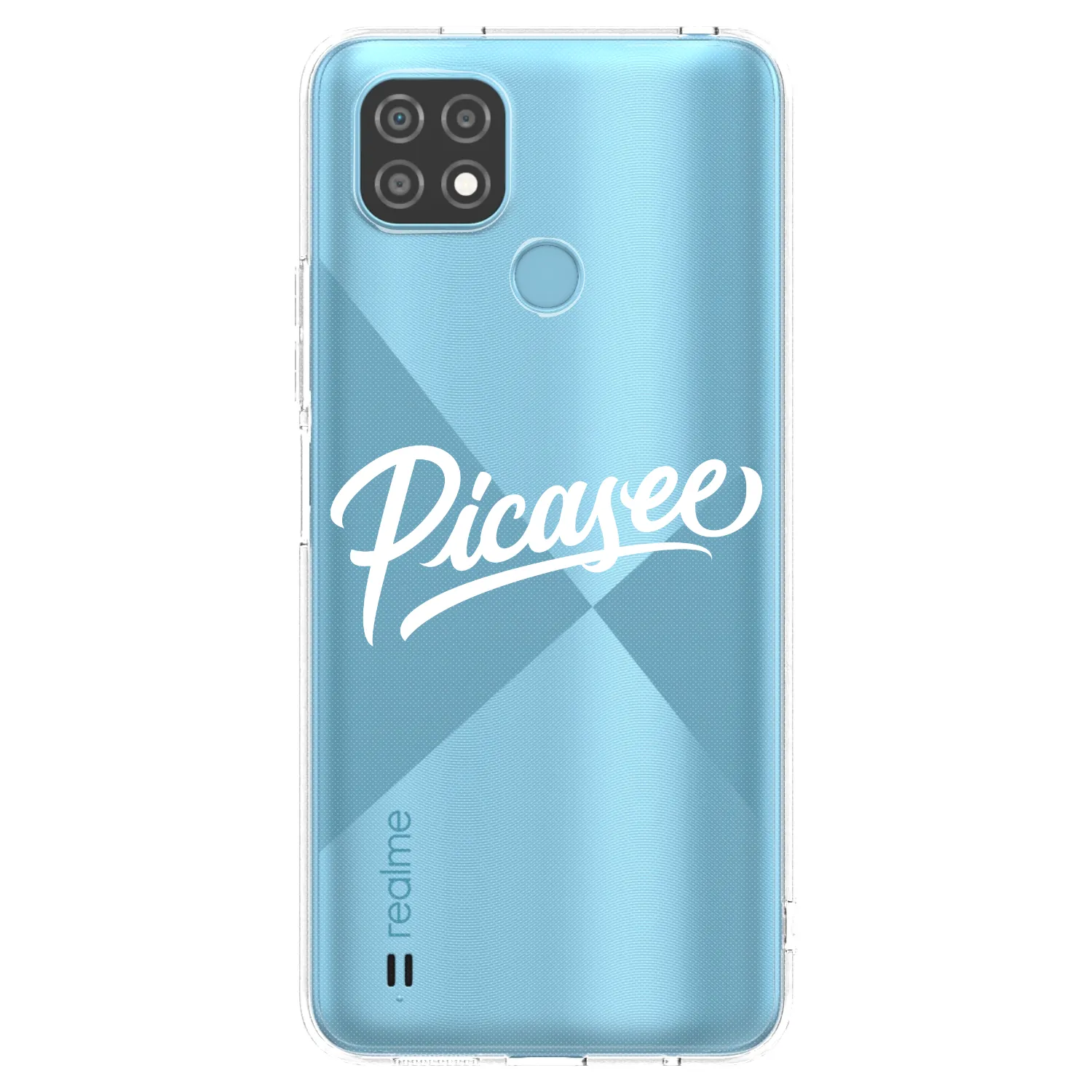 Picasee silikonska prozirna maskica za Realme C21 - Picasee - old logo - white