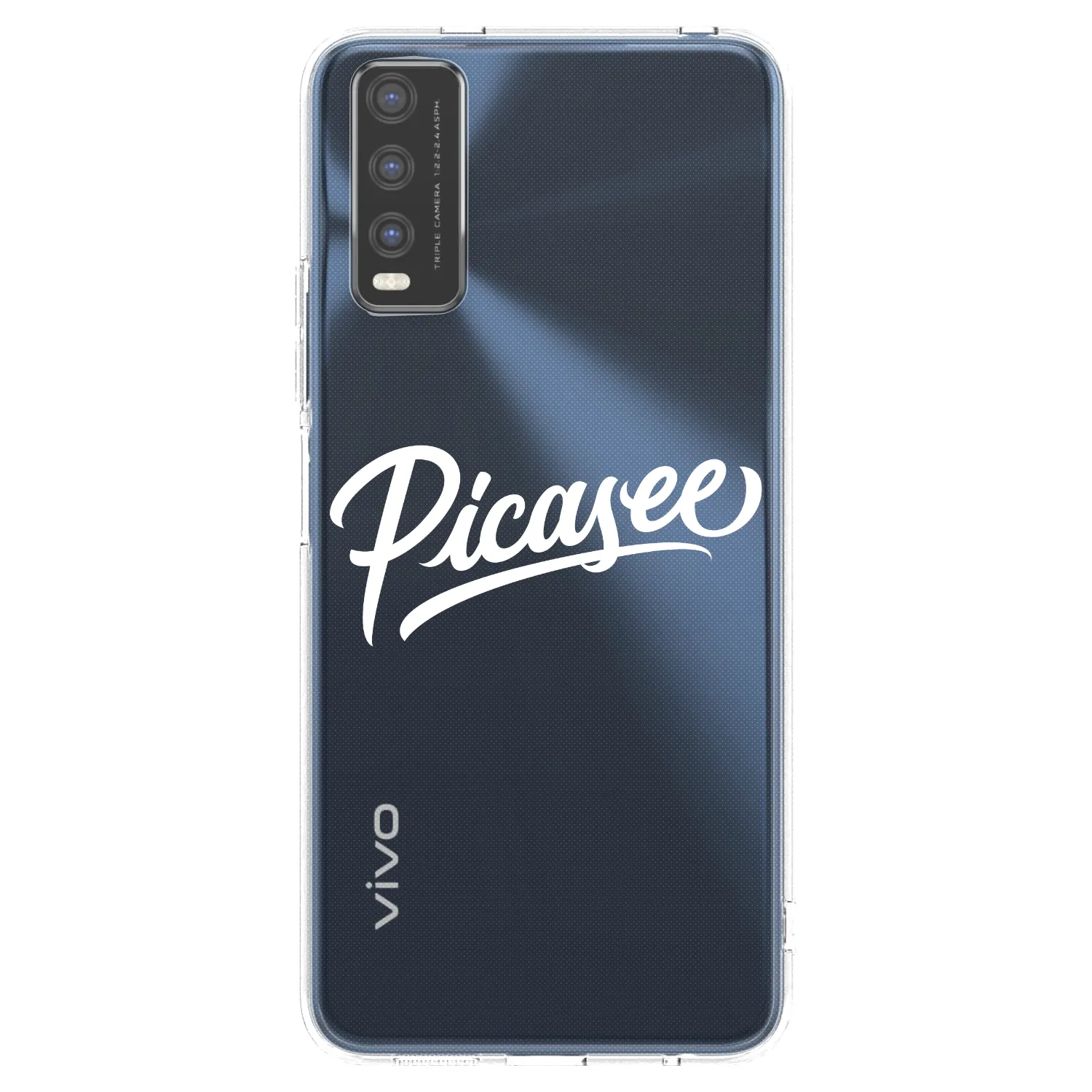 Picasee silikonska prozirna maskica za Vivo Y20s - Picasee - old logo - white