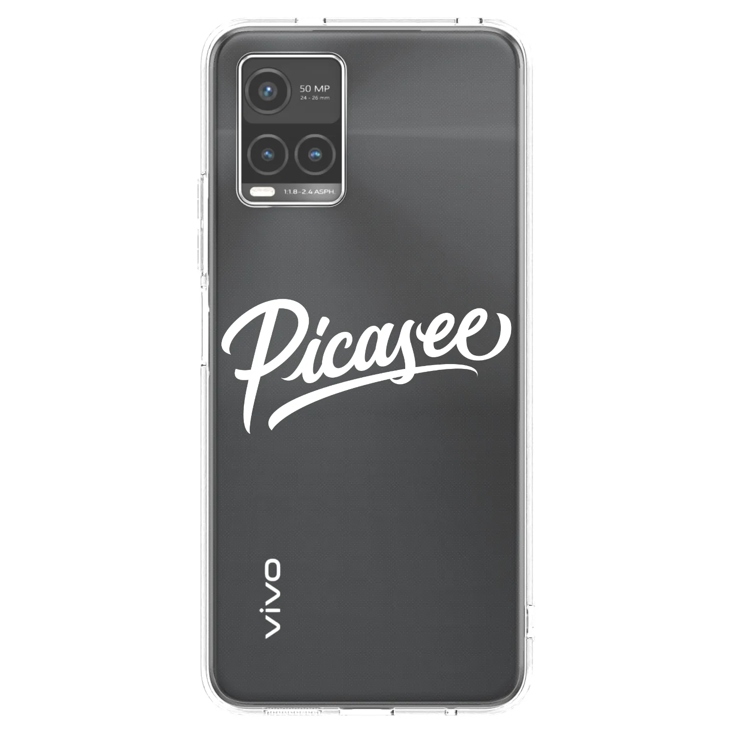 Picasee silikonska prozirna maskica za Vivo Y33s - Picasee - old logo - white