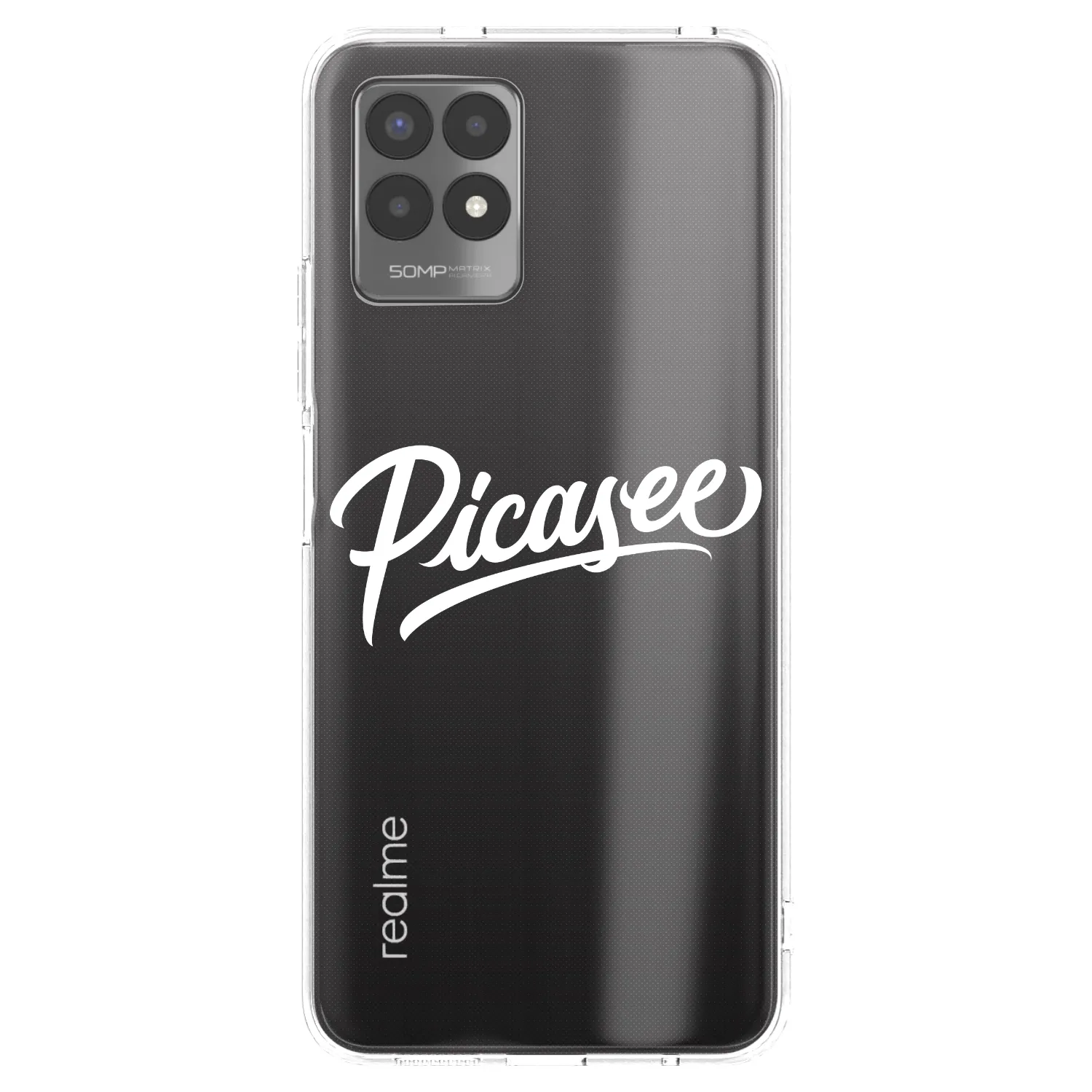 Picasee silikonska prozirna maskica za Realme 8i - Picasee - old logo - white