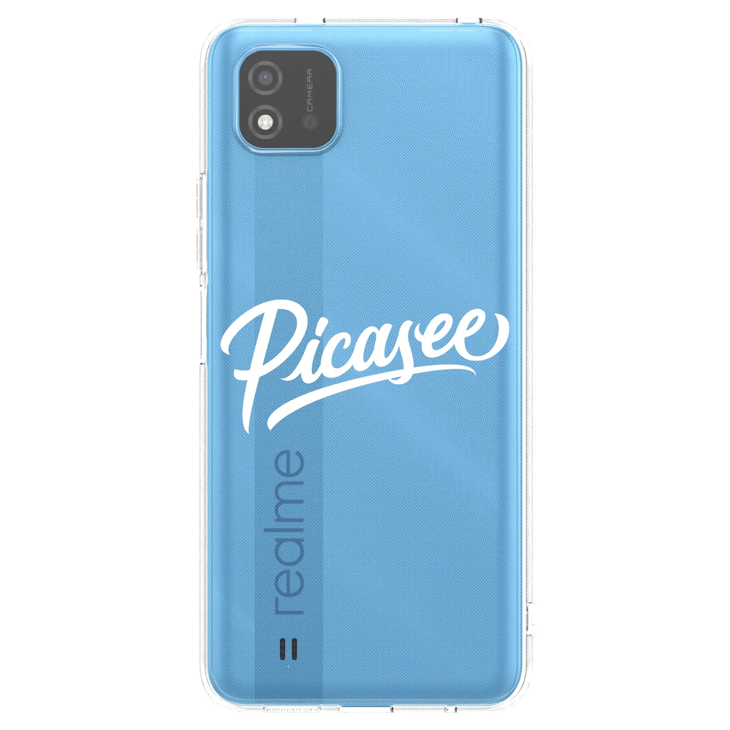 Picasee silikonska prozirna maskica za Realme C11 (2021) - Picasee - old logo - white