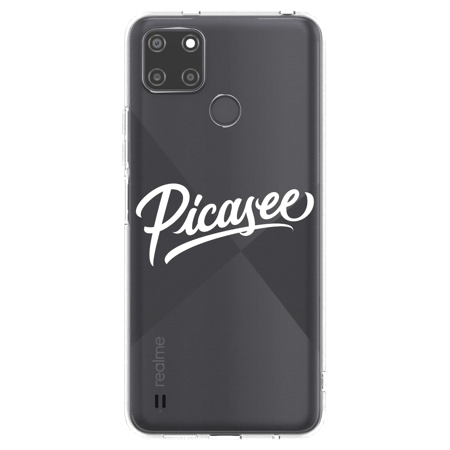 Picasee silikonska prozirna maskica za Realme C21Y - Picasee - old logo - white