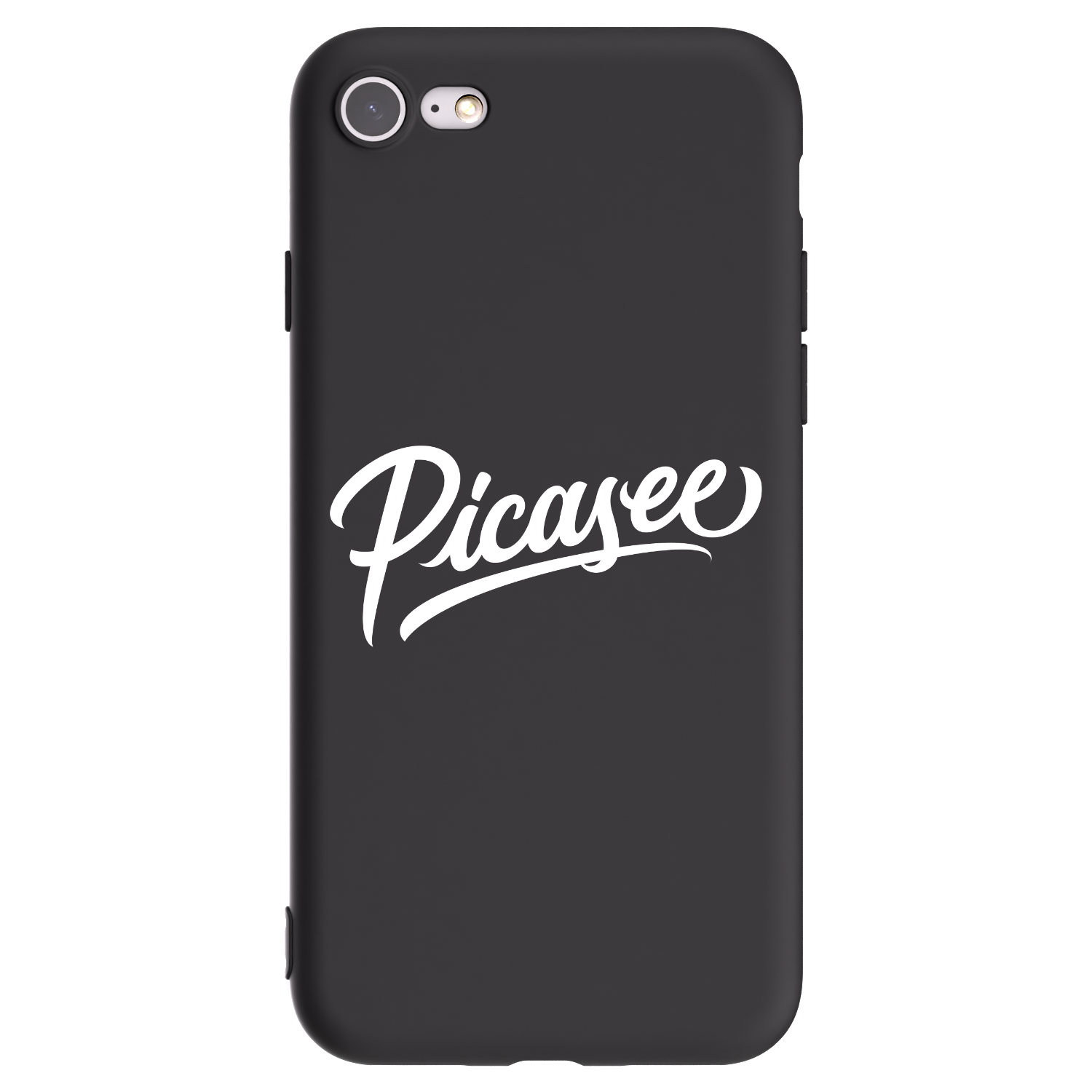 Picasee crna silikonska maskica za Apple iPhone 8 - Picasee - old logo - white