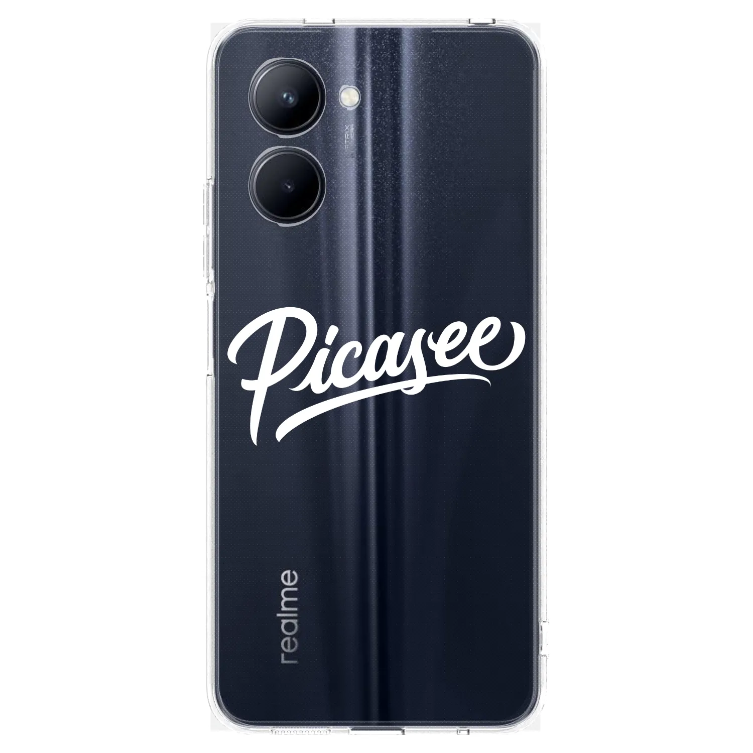 Picasee silikonska prozirna maskica za Realme C33 (2023) - Picasee - old logo - white
