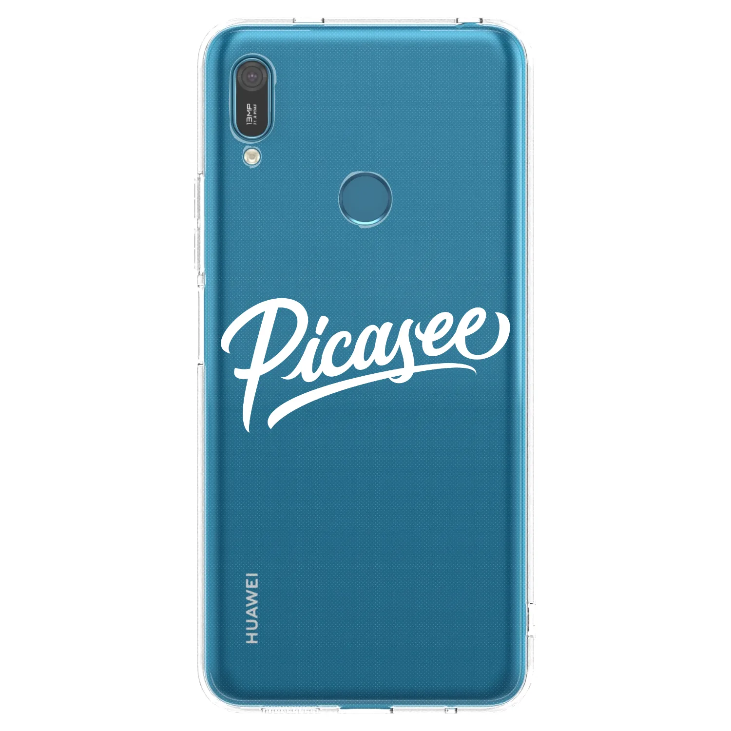 Picasee silikonska prozirna maskica za Huawei Y7 2019 - Picasee - old logo - white