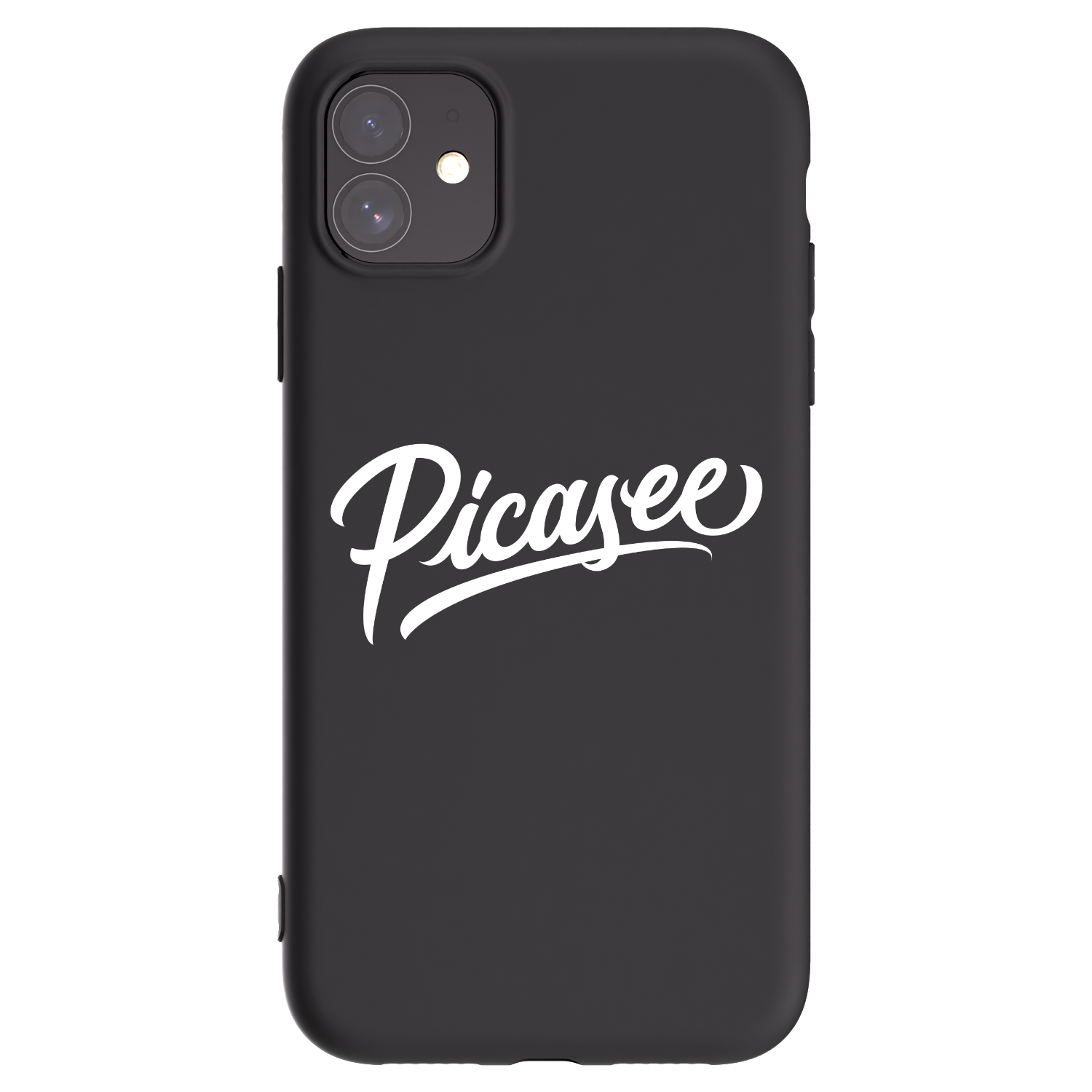 Picasee crna silikonska maskica za Apple iPhone 11 - Picasee - old logo - white