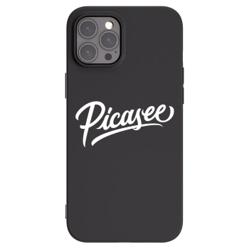 Picasee crna silikonska maskica za Apple iPhone 12 Pro Max - Picasee - old logo - white