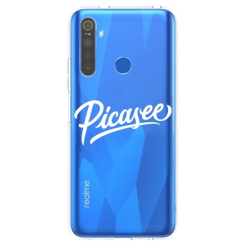 Picasee silikonska prozirna maskica za Realme 5 - Picasee - old logo - white