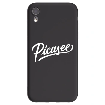 Picasee crna silikonska maskica za Apple iPhone XR - Picasee - old logo - white
