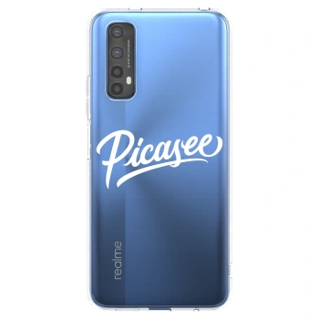 Picasee silikonska prozirna maskica za Realme 7 - Picasee - old logo - white