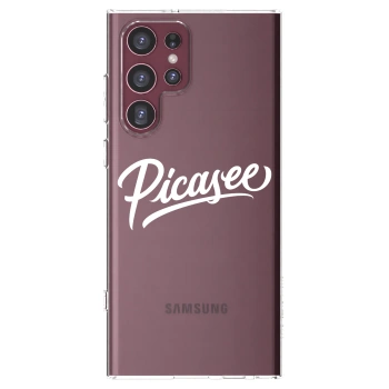 Picasee silikonska prozirna maskica za Samsung Galaxy S22 Ultra 5G - Picasee - old logo - white