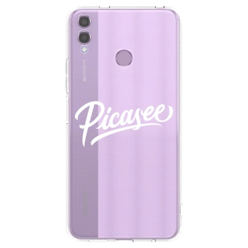 Picasee silikonska prozirna maskica za Honor 8X - Picasee - old logo - white