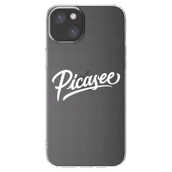 Picasee silikonska prozirna maskica za Apple iPhone 15 Plus - Picasee - old logo - white