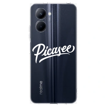 Picasee silikonska prozirna maskica za Realme C33 (2023) - Picasee - old logo - white