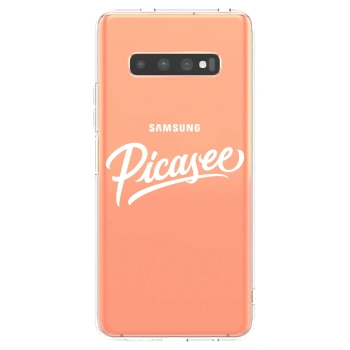 Picasee silikonska prozirna maskica za Samsung Galaxy S10 Plus G975 - Picasee - old logo - white