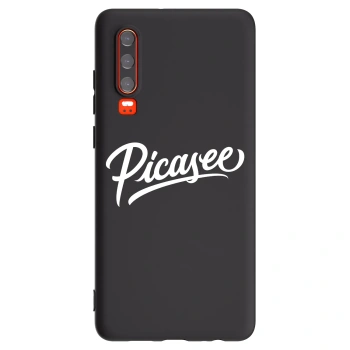 Picasee crna silikonska maskica za Huawei P30 - Picasee - old logo - white