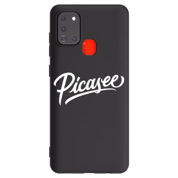 Picasee crna silikonska maskica za Samsung Galaxy A21s - Picasee - old logo - white