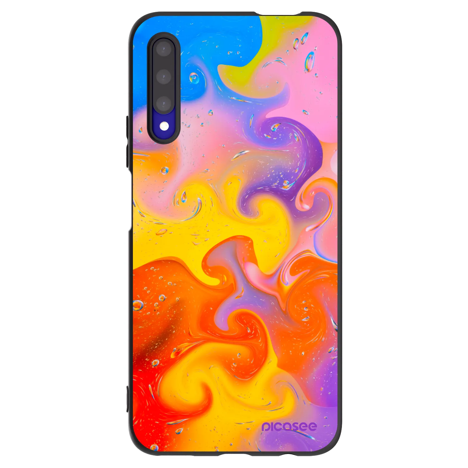 Picasee crna silikonska maskica za Honor 9X Pro - Bubbles
