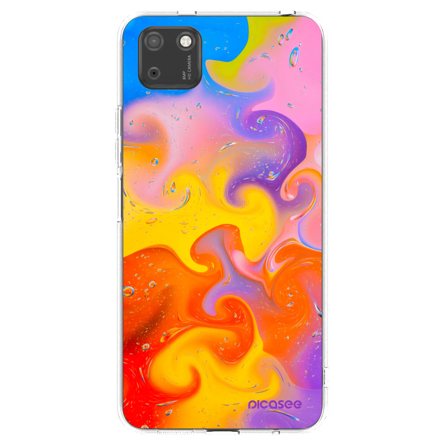 Picasee silikonska prozirna maskica za Huawei Y5P - Bubbles