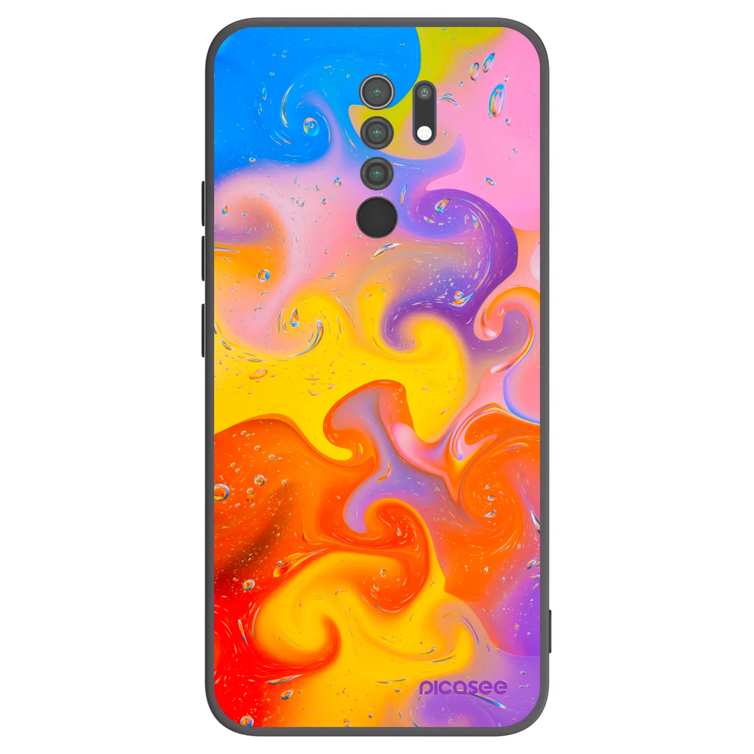 Picasee crna silikonska maskica za Xiaomi Redmi 9 - Bubbles
