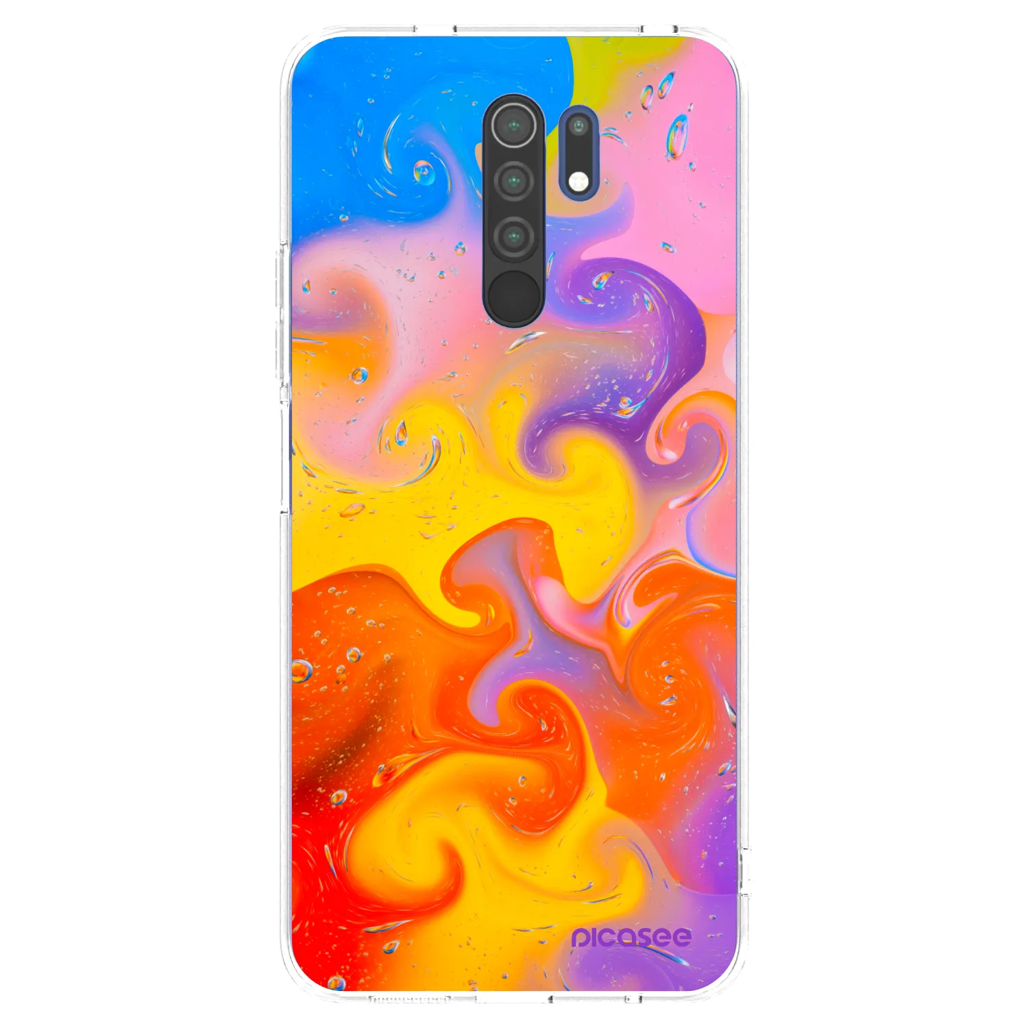 Picasee silikonska prozirna maskica za Xiaomi Redmi 9 - Bubbles