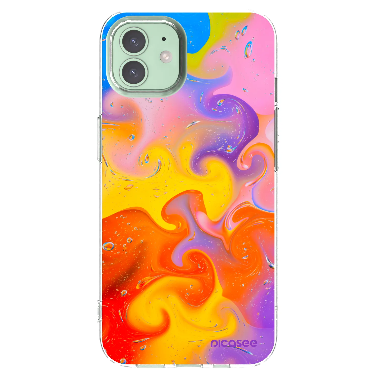 Picasee silikonska prozirna maskica za Apple iPhone 12 Pro - Bubbles