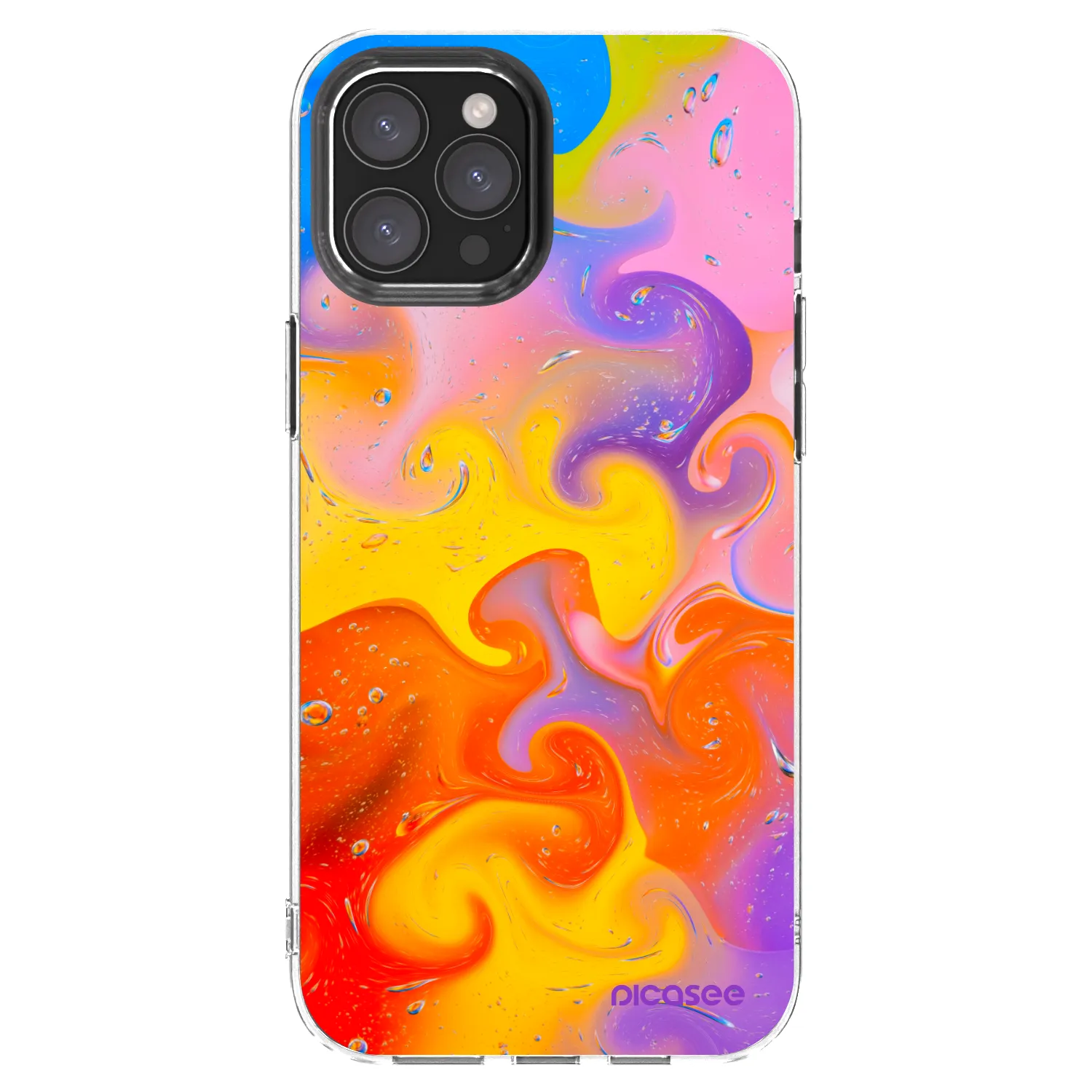 Picasee silikonska prozirna maskica za Apple iPhone 12 Pro Max - Bubbles