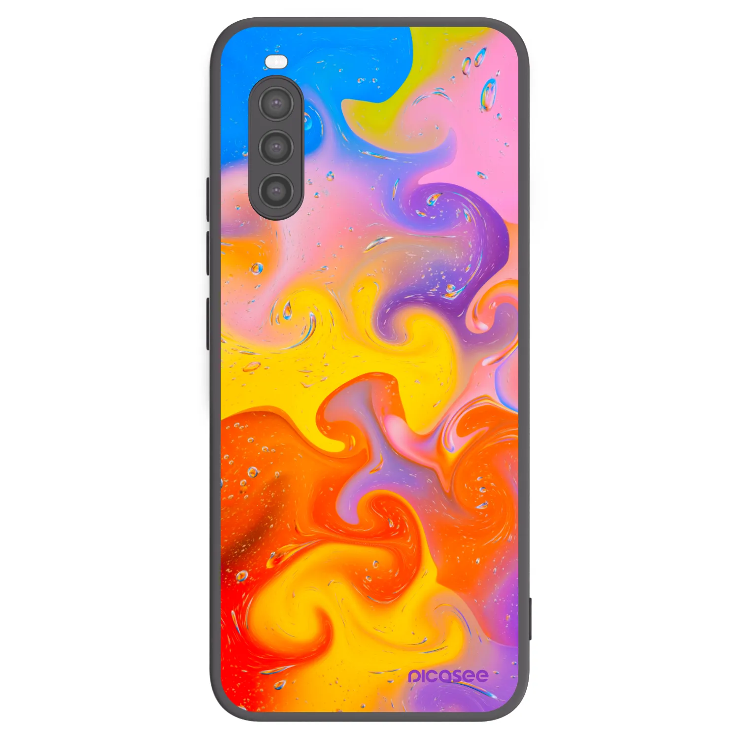 Picasee crna silikonska maskica za Sony Xperia 10 II - Bubbles