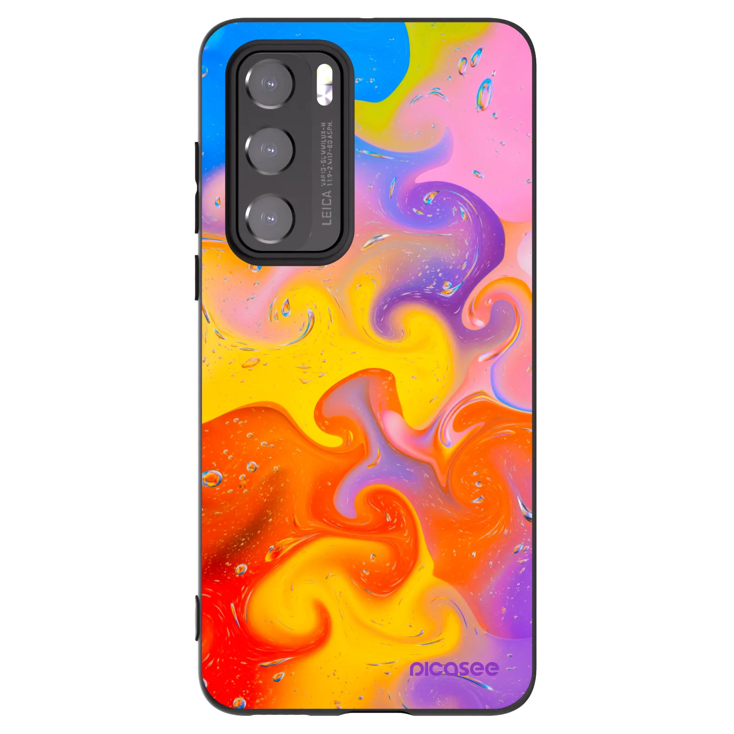 Picasee crna silikonska maskica za Huawei P40 - Bubbles