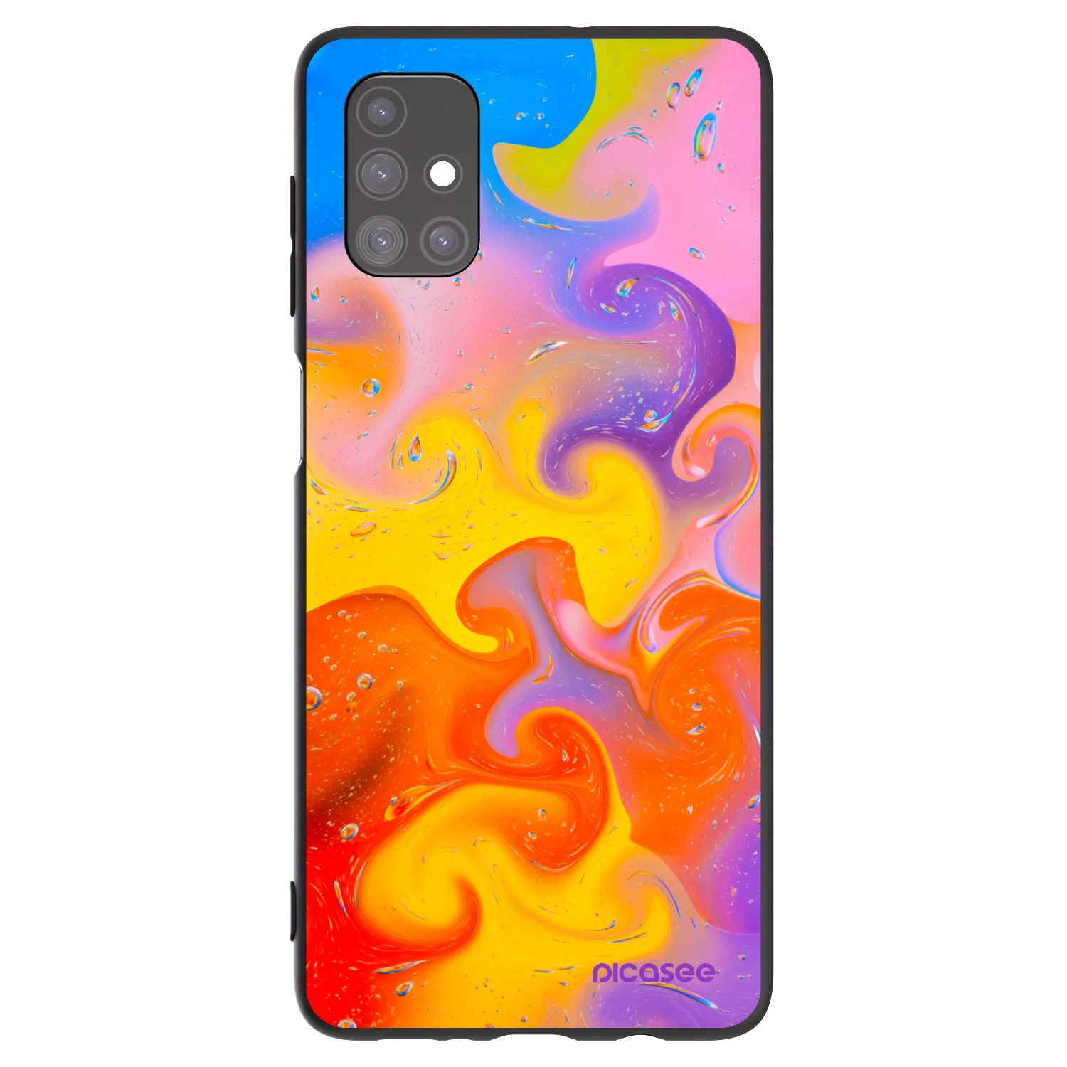 Picasee crna silikonska maskica za Samsung Galaxy M51 M515F - Bubbles