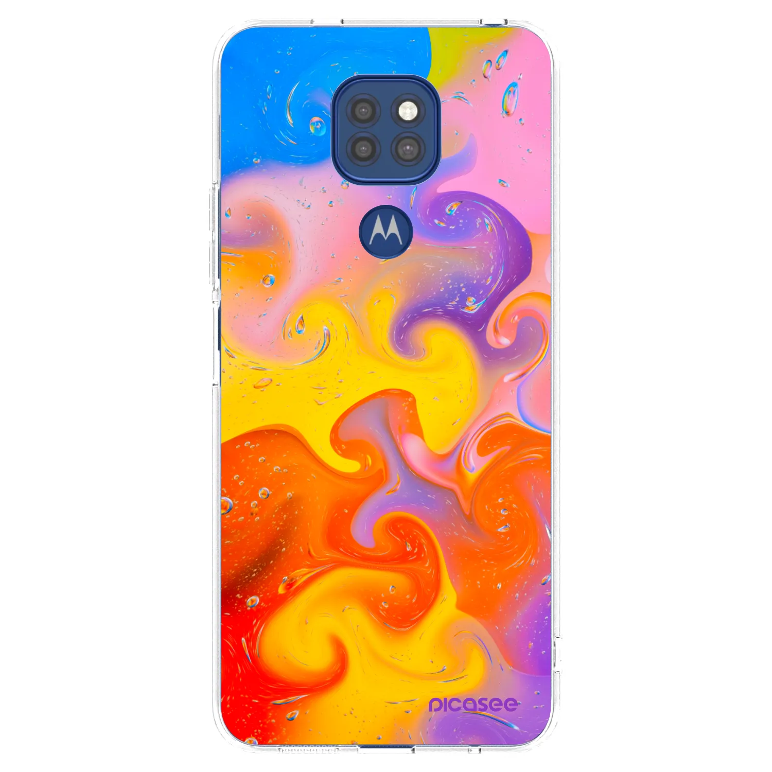 Picasee silikonska prozirna maskica za Motorola Moto G9 Play - Bubbles