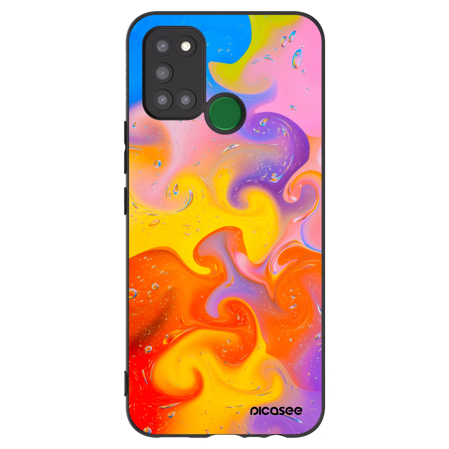 Picasee crna silikonska maskica za Realme 7i - Bubbles