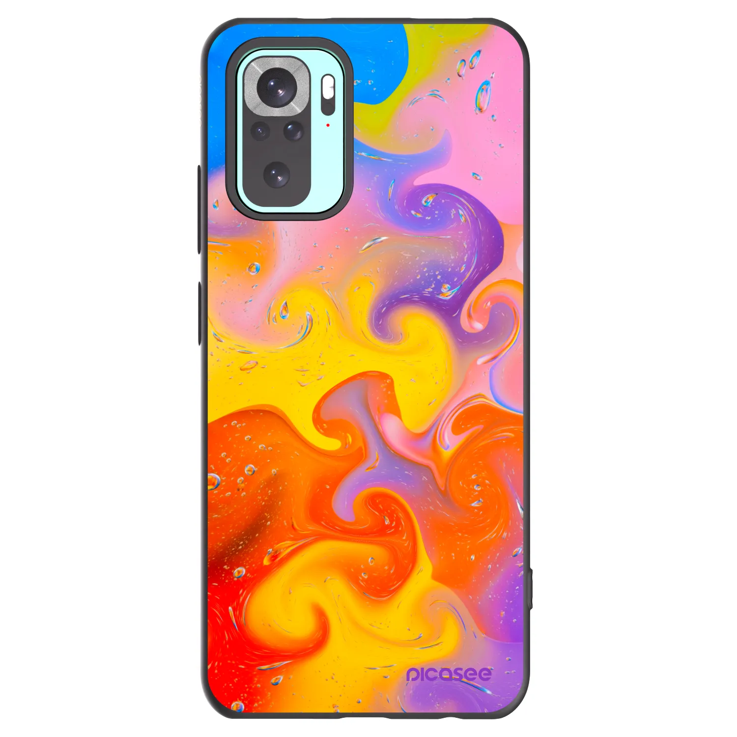 Picasee crna silikonska maskica za Xiaomi Redmi Note 10 Pro - Bubbles