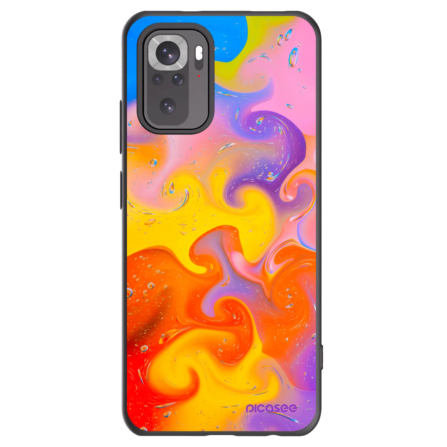 Picasee crna silikonska maskica za Xiaomi Redmi Note 10S - Bubbles
