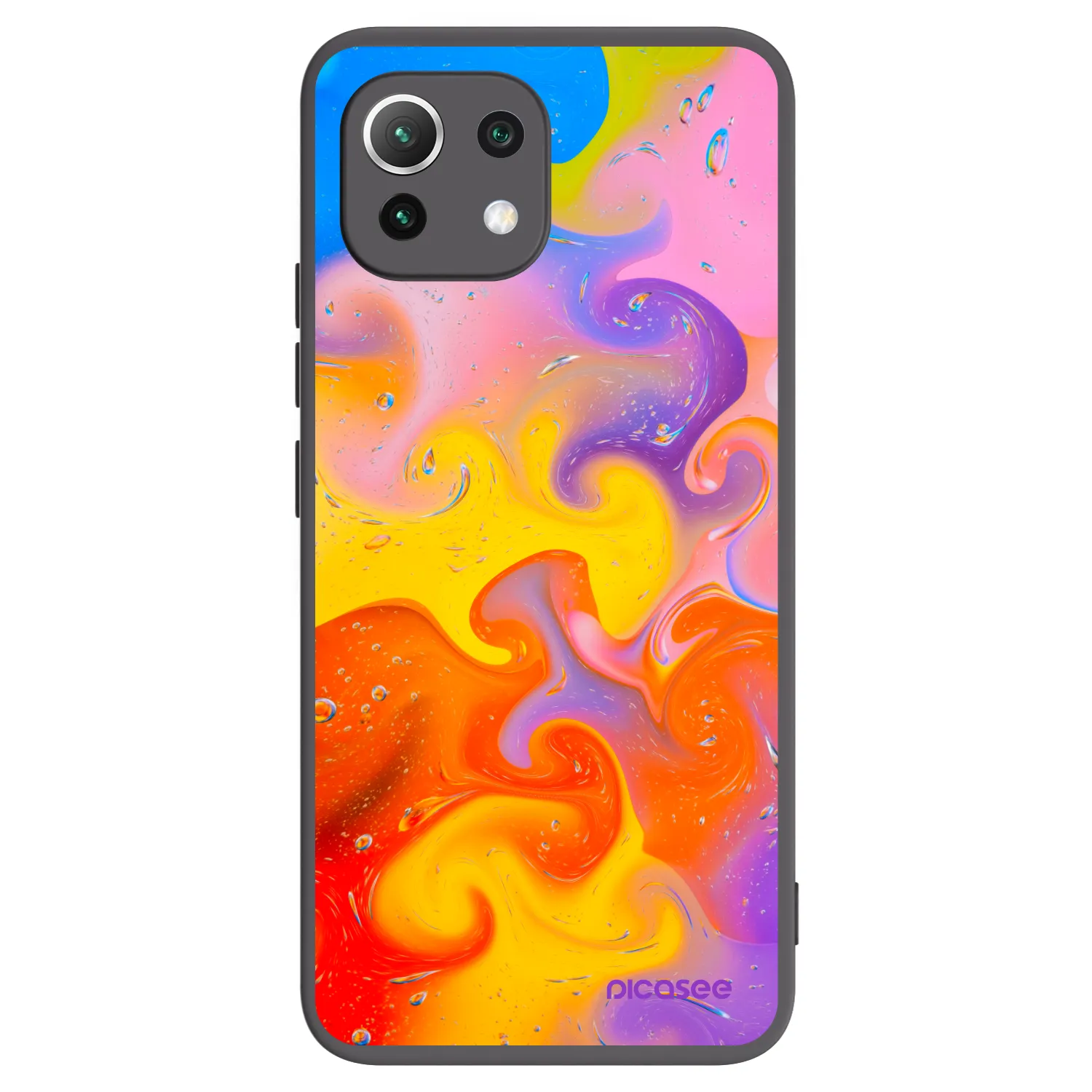 Picasee crna silikonska maskica za Xiaomi Mi 11 Lite - Bubbles