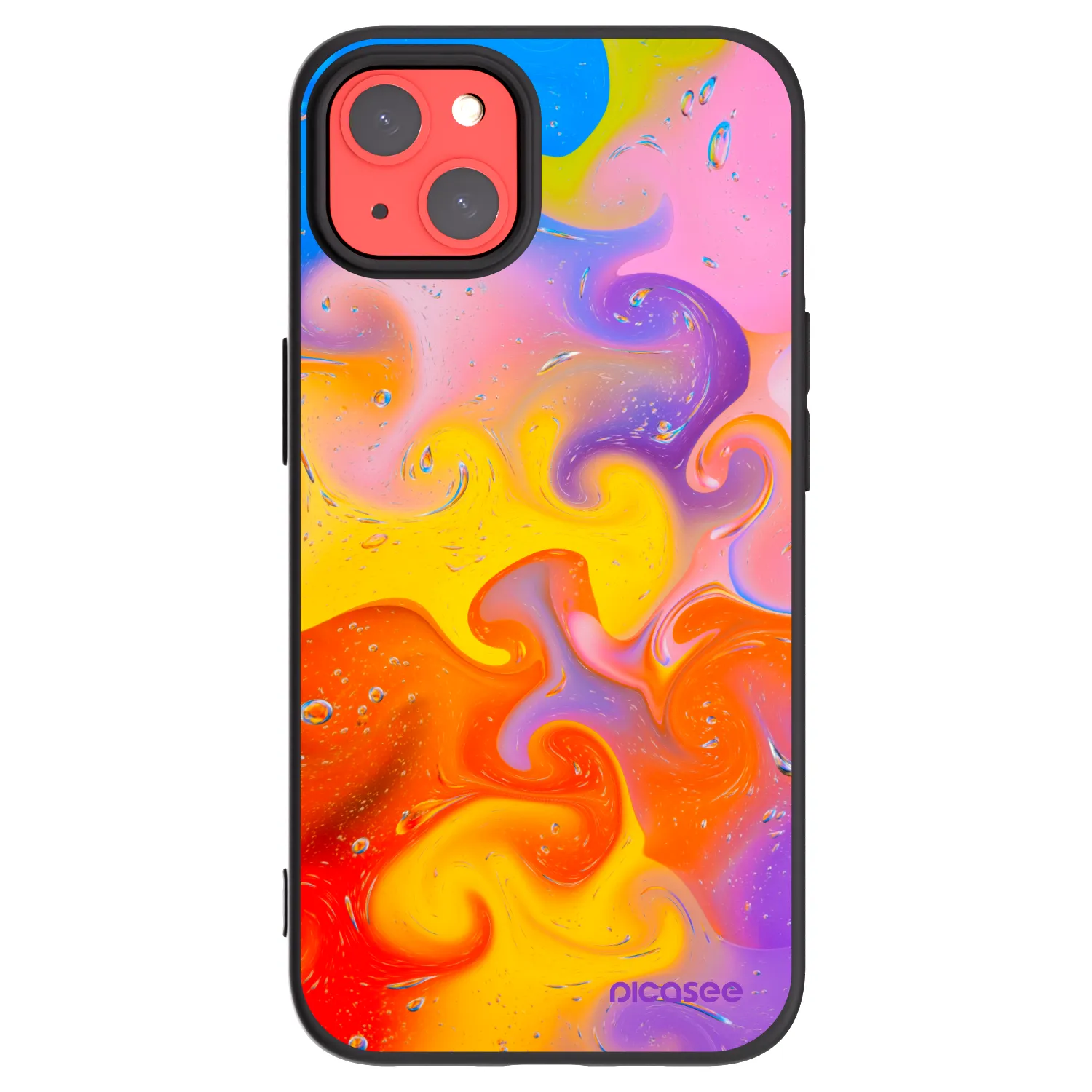 Picasee crna silikonska maskica za Apple iPhone 13 - Bubbles