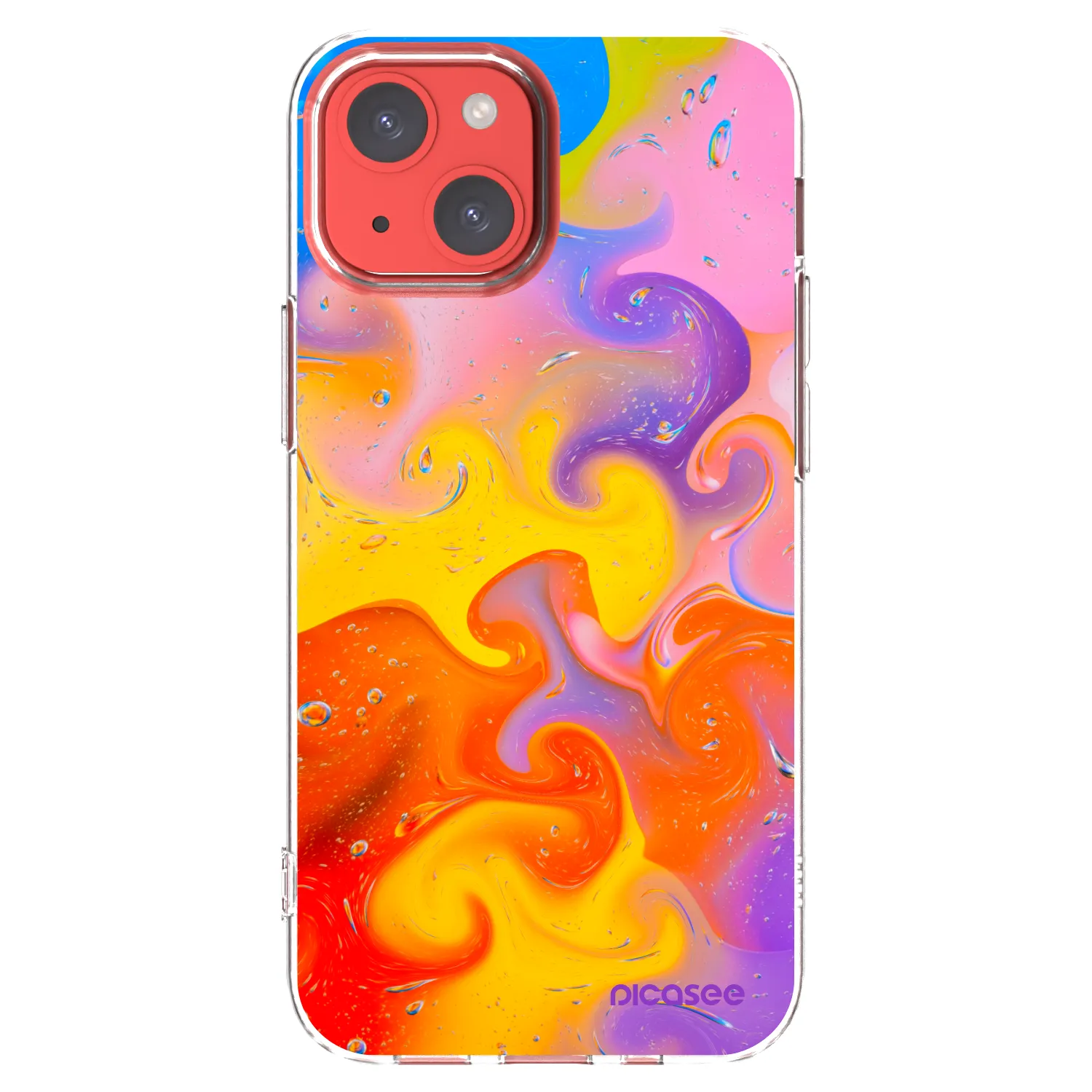 Picasee silikonska prozirna maskica za Apple iPhone 13 mini - Bubbles