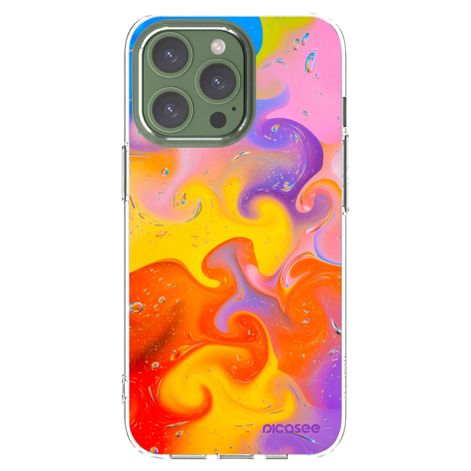 Picasee silikonska prozirna maskica za Apple iPhone 13 Pro - Bubbles