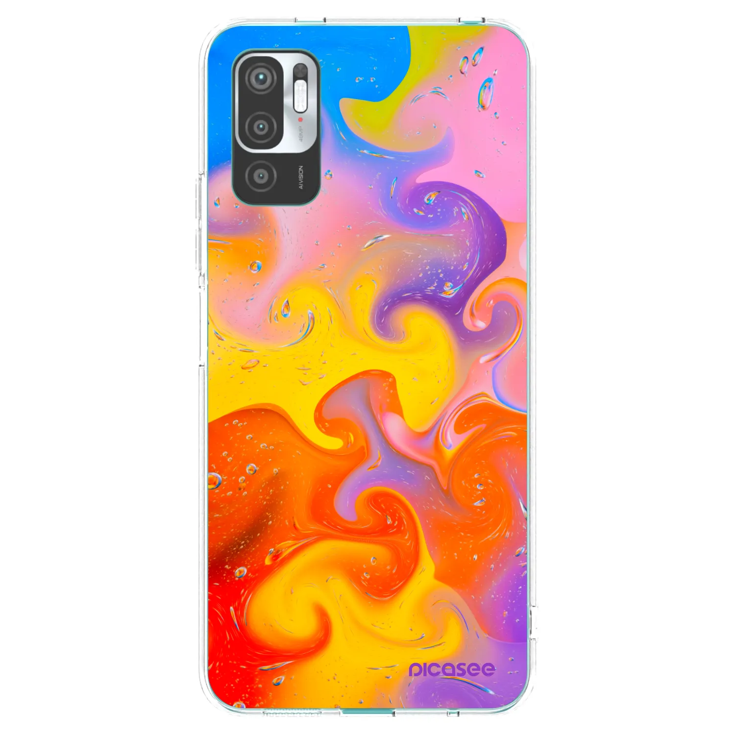 Picasee silikonska prozirna maskica za Xiaomi Redmi Note 10 5G - Bubbles