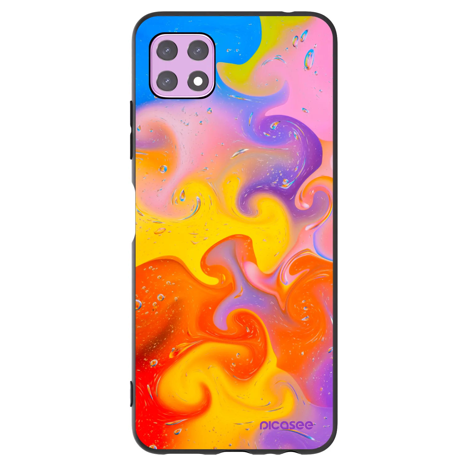 Picasee crna silikonska maskica za Samsung Galaxy A22 A226B 5G - Bubbles