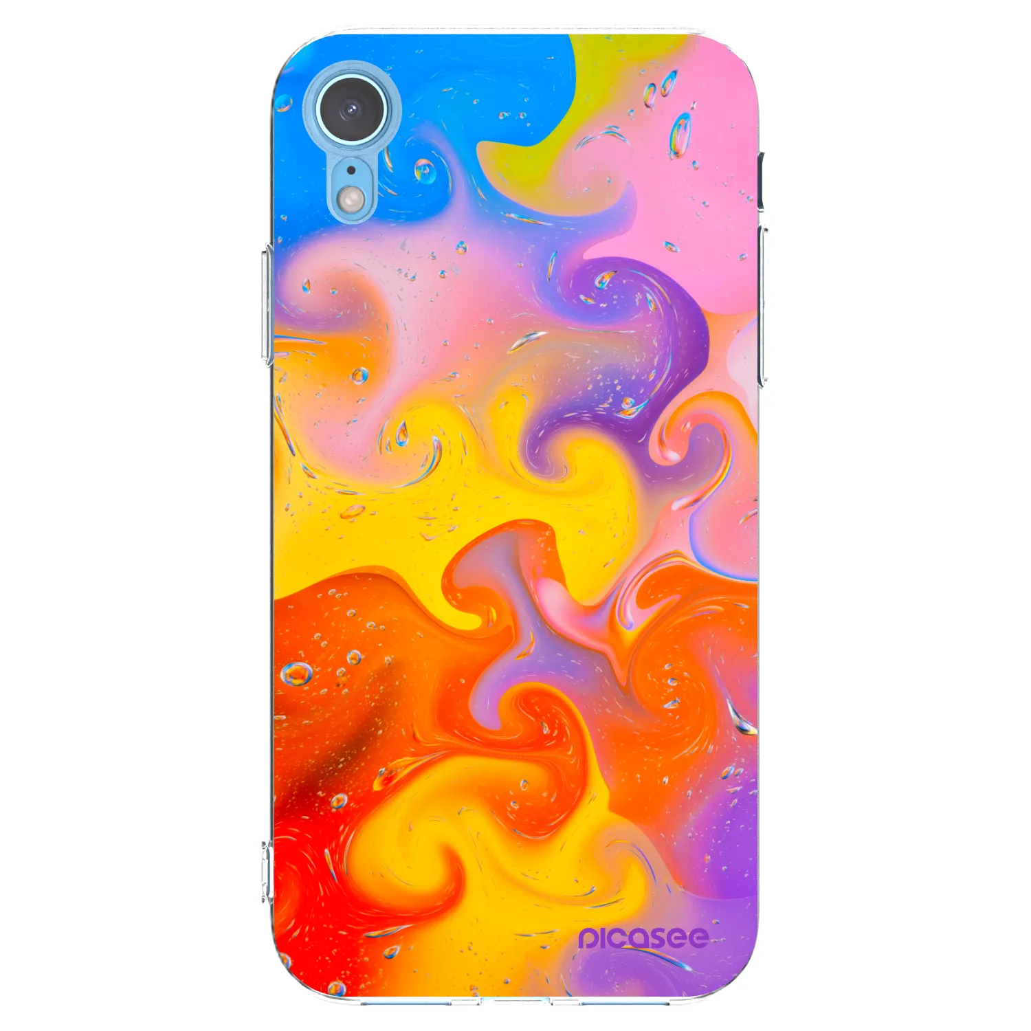 Picasee silikonska prozirna maskica za Apple iPhone XR - Bubbles