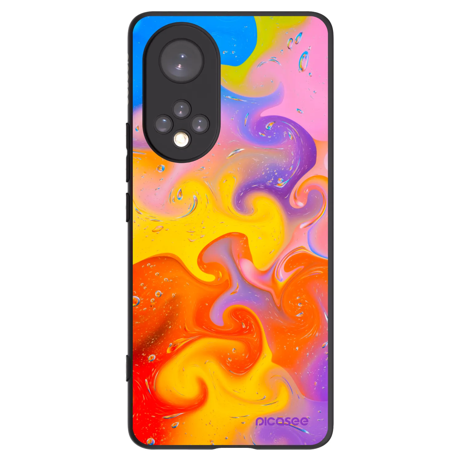 Picasee crna silikonska maskica za Honor 50 5G - Bubbles