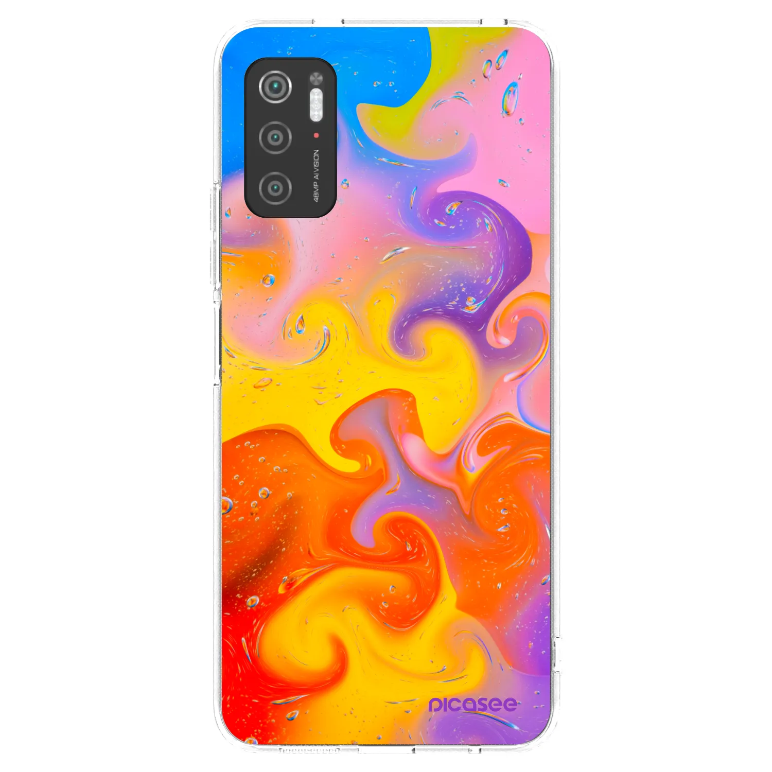 Picasee silikonska prozirna maskica za Xiaomi Poco M3 Pro 5G - Bubbles