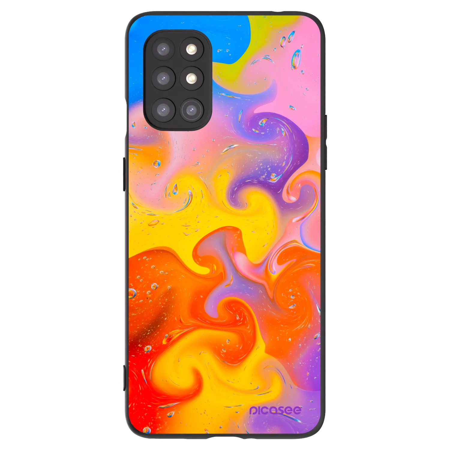 Picasee crna silikonska maskica za OnePlus 8T - Bubbles